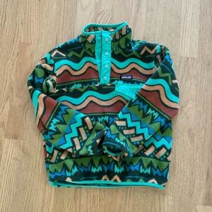 Patagonia Kids Synchilla Teal and Peach Fleece